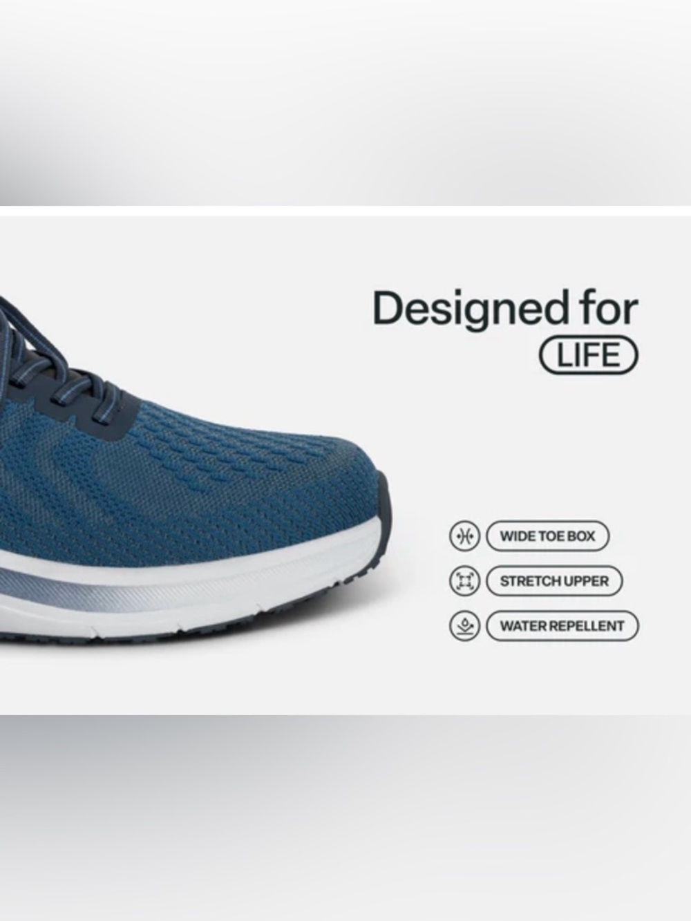 Men's Blue Knit Running Sneakers - Picture 6 of 16